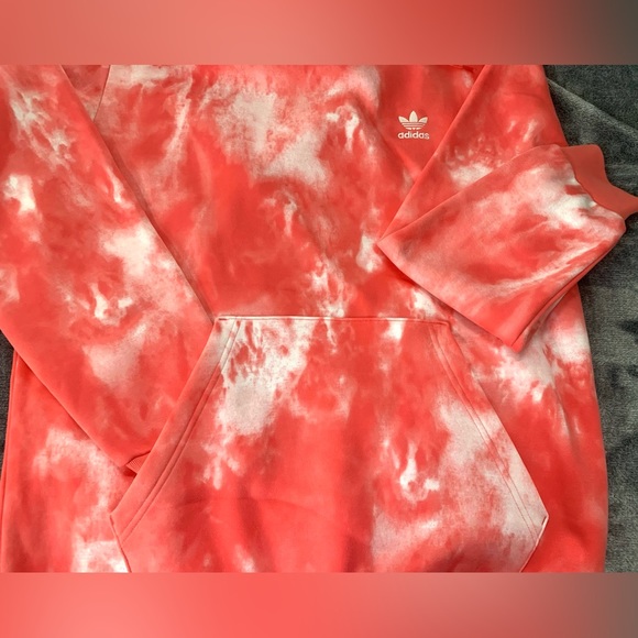 New adidas sweatshirt hooded, size L, white & light red. - Picture 3 of 5